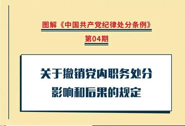 圖解紀律處分條例丨關于撤銷黨內(nèi)職務處分影響和后果的規(guī)定